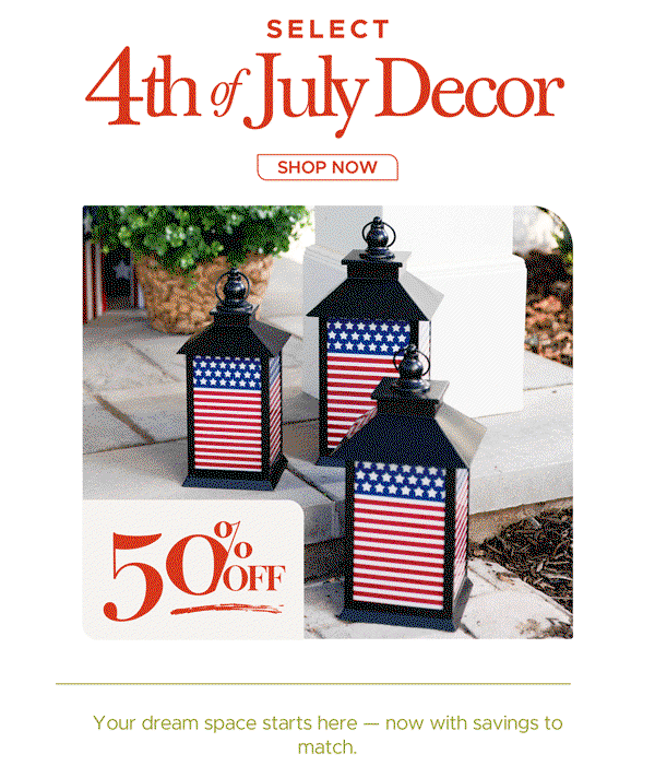 50% Off Select 4th of July Decor