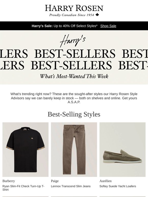 Harry’s Best-Sellers from Burberry, Paige, Aurélien and More