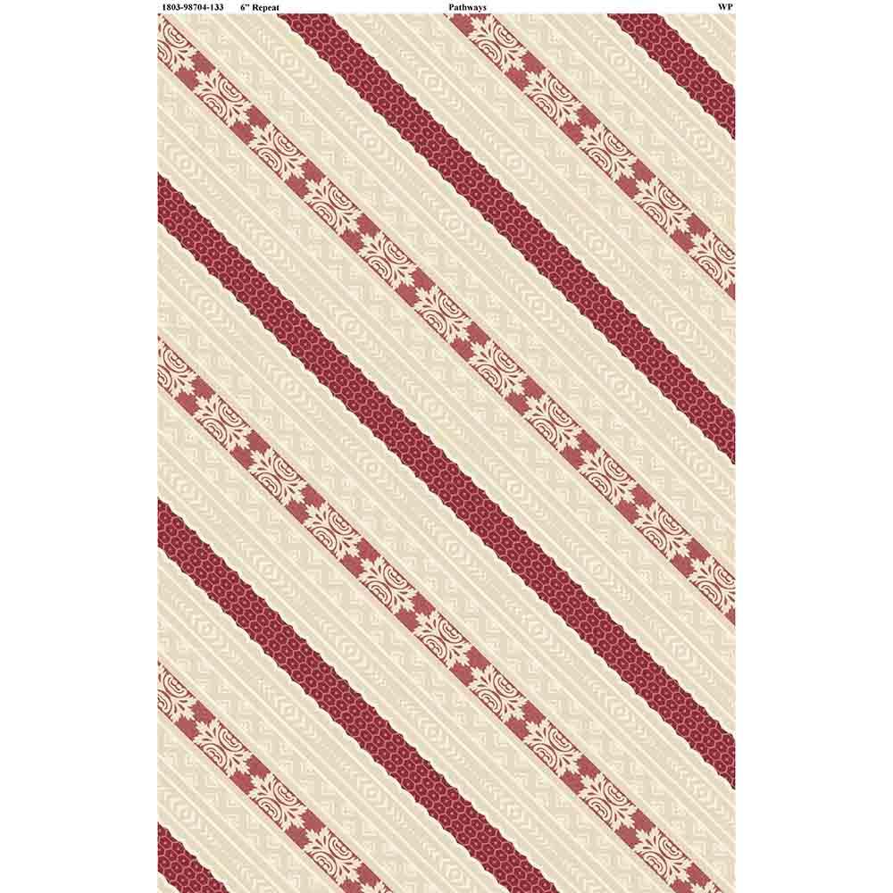 Image of Wilmington Prints - Pathways by Kaye England - Ticking Stripe - Cream/Pink - 2 Yard Cut