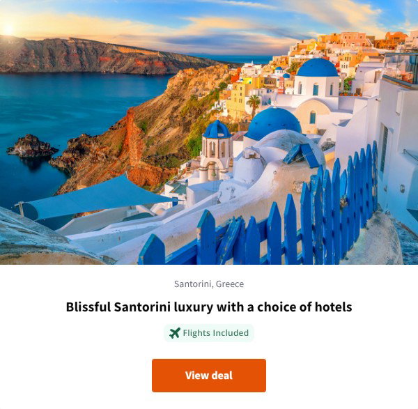 Blissful Santorini luxury with a choice of hotels