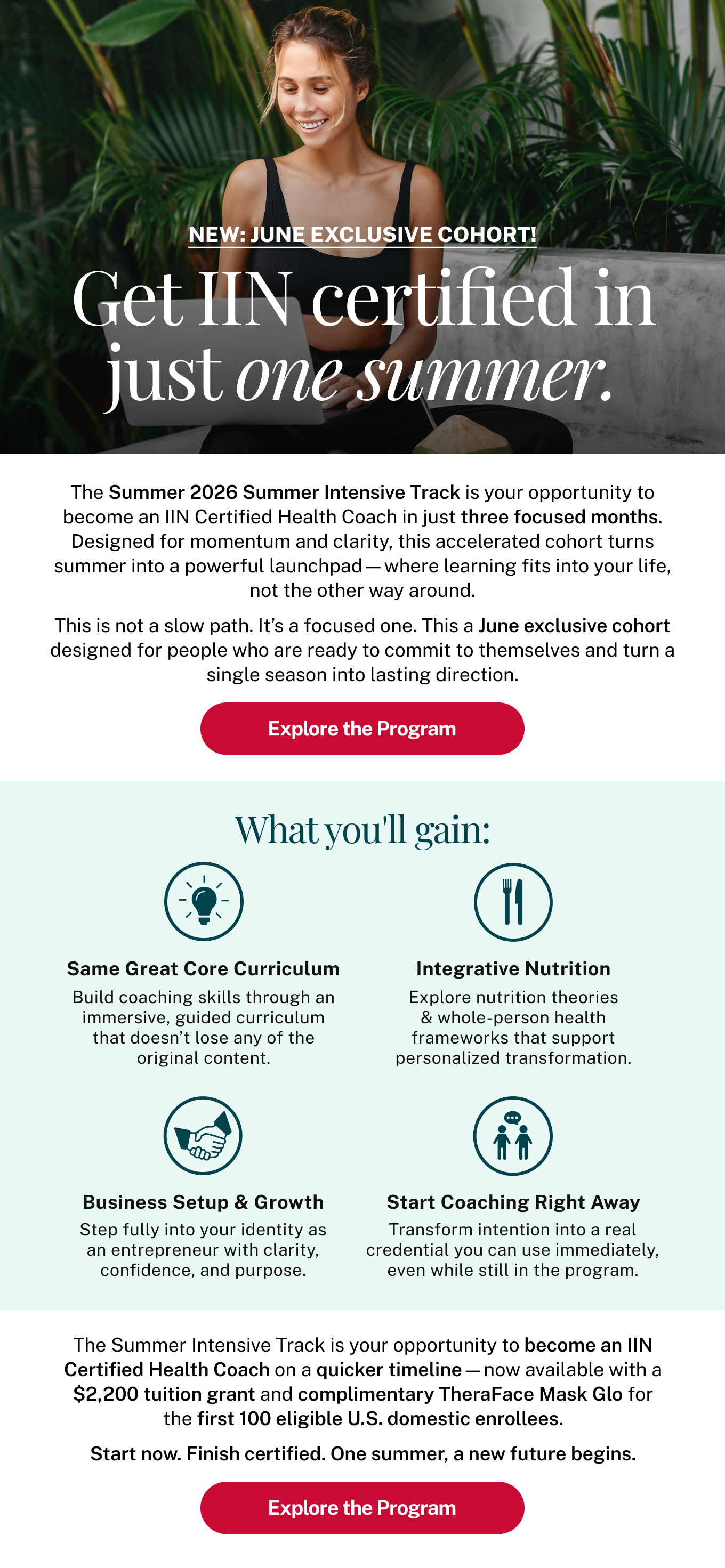 Get IIN certified in just one summer.