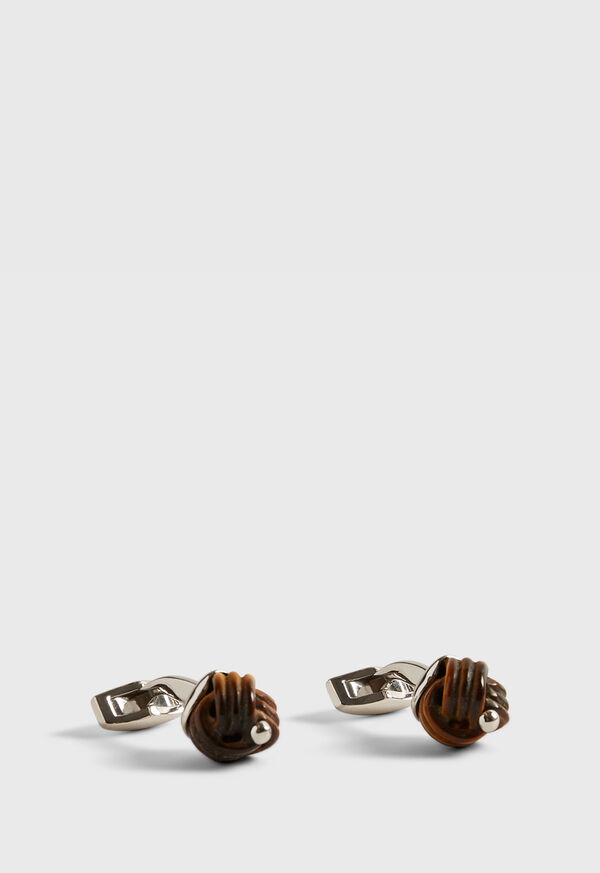Image of STERLING SILVER WITH TIGER EYE CARVED KNOT