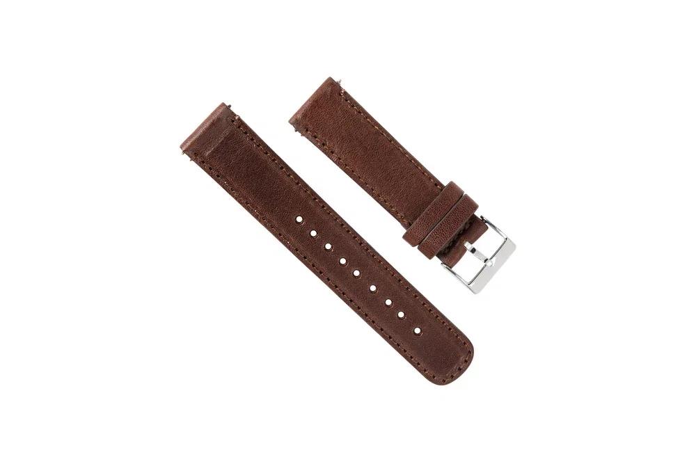 Image of Genuine French Calfskin Brown Leather Watch Band, Crafted in the USA