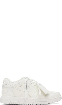 White 'Out Of Office' Calf Leather Sneakers - Off-White