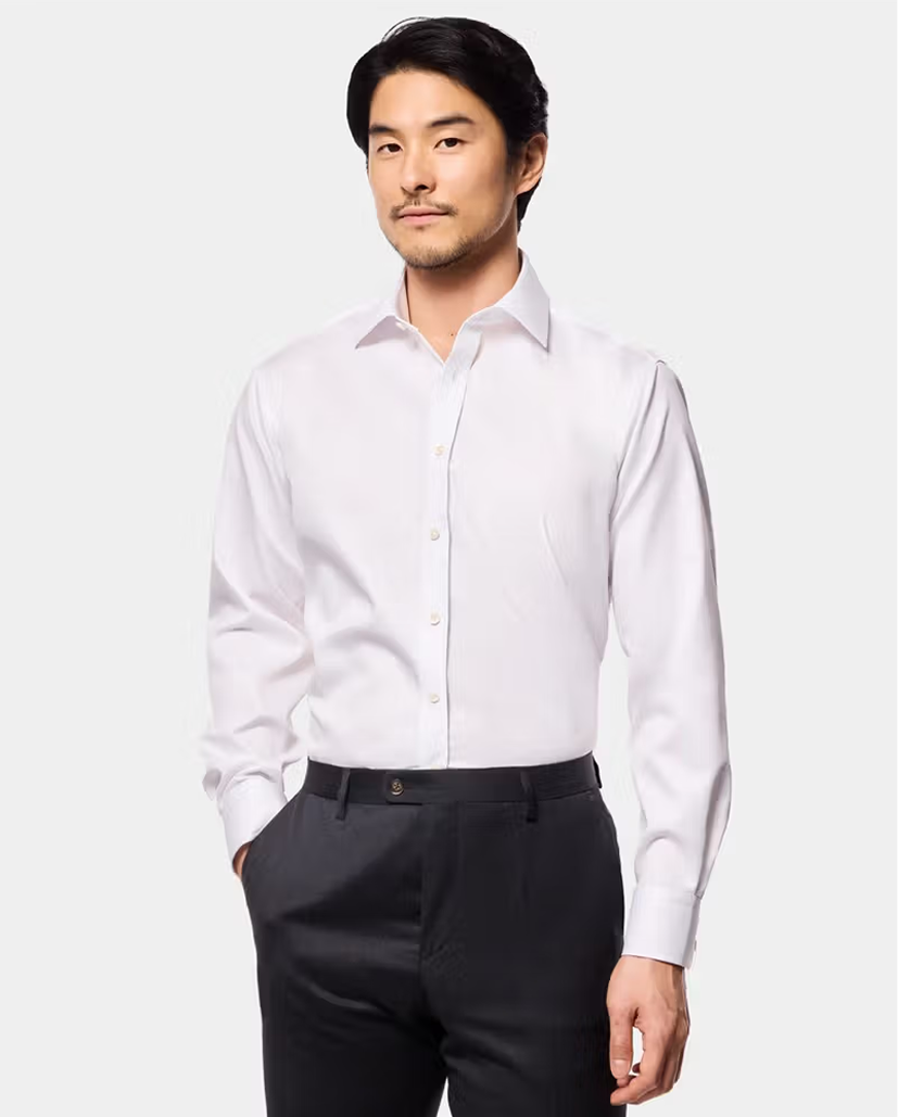 Slim Fit White Fine Twill Non-Iron Shirt