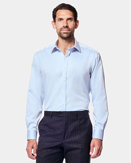 Slim Fit Blue Fine Twill Non-Iron Shirt