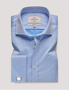 Classic Fit Blue Twill Non-Iron Shirt