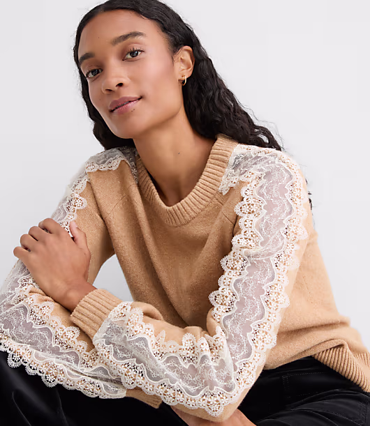 Lace Sleeve Sweater