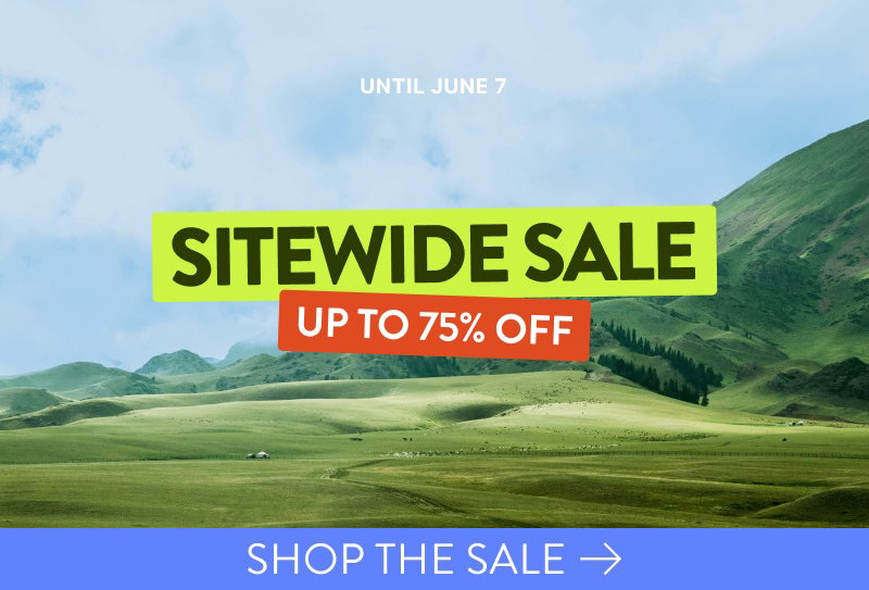 Up to 75% off sitewide.