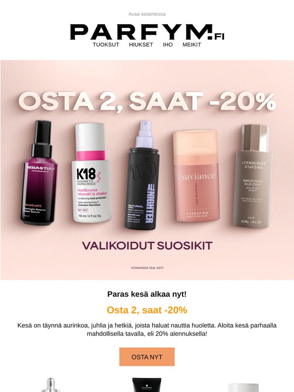 20% alennus parempaan kesään ☀️