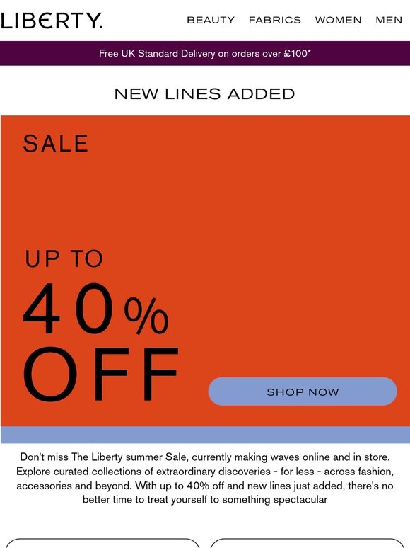 New Lines Added: Up to 40% off fashion, accessories and more