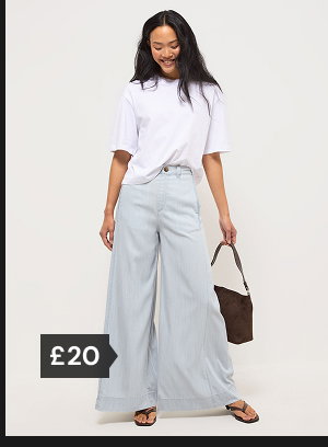 Light wash denim palazzo jeans £20.