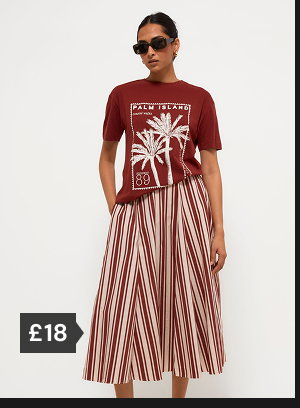 Stripe full midi skirt £18.