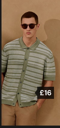 Stripe button up knit polo £16.