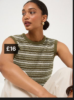 Stripe tie back knitted vest £16.
