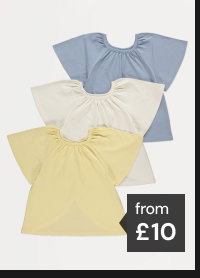 Angel sleeve t-shirts 3 pack from £10.