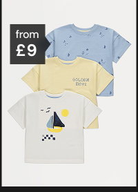Boats t-shirt 3 pack from £9.