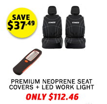 Premium Neoprene Seat Covers + LED Work Light