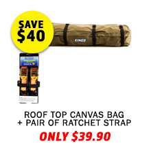 Roof Top Canvas Bag + Hercules Heavy Duty 3m Ratchet Strap (2 pack)