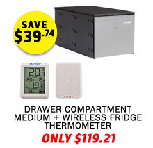 Drawer Compartment Medium + Wireless Fridge Thermometer