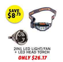2in1 LED Light & Fan + Illuminator LED Head Torch
