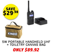 5W Portable Handheld UHF + Toiletry Canvas Bag
