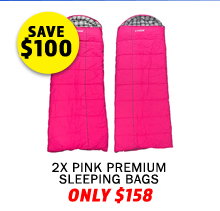2x Pink Premium Sleeping Bag - Left and Right Zipper