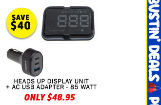 GPS Heads Up Display (HUD) Unit + 85W USB Car Charger