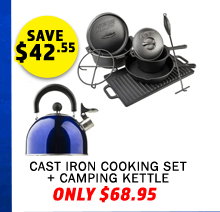 Cast Iron Cooking Set + Camping Kettle