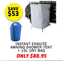 Instant Ensuite Awning Shower Tent + 15L Dry Bag