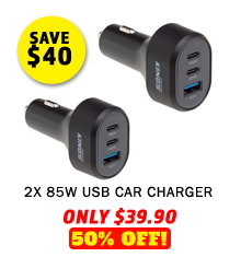 2x 85W USB Car Charger