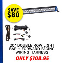20 Double Row Light Bar + Plug N Play Wiring Harness