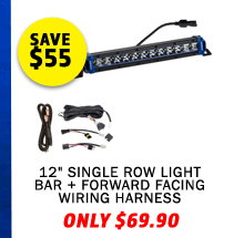 12 Single Row Light Bar + Plug N Play Wiring Harness
