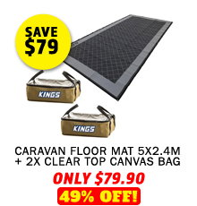 Caravan Floor Mat 5x2.4m + 2x Clear Top Canvas Bag
