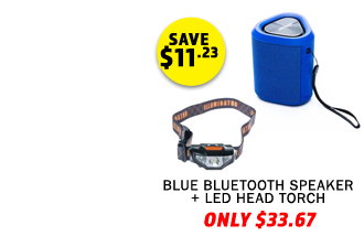 Outdoor Bluetooth Speaker + LED Head Torch