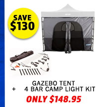 Gazebo Tent + Illuminator 4 Bar Camp Light Kit