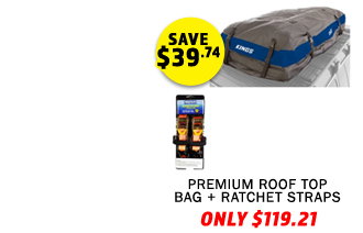Premium Roof Top Bag + Hercules Heavy Duty 3m Ratchet Strap (2 pack)