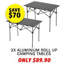2x Aluminium Roll Up Camping Table
