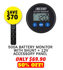 500A Battery Monitor with Shunt + 12V Accessory Panel