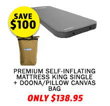 Premium Self-Inflating Mattress King Single + Doona/Pillow Canvas Bag