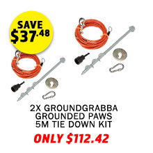 2x GroundGrabba Grounded Paws Tie Down Kit - 5m