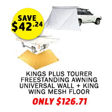 Plus Tourer Freestanding Awning Universal Wall + King Wing Mesh Floor