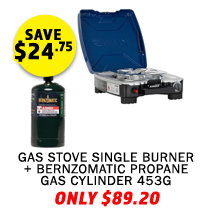 Gas Stove Single Burner + Bernzomatic Propane Gas Cylinder 453G