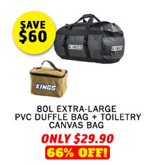 80L Extra-Large PVC Duffle Bag + Toiletry Canvas Bag