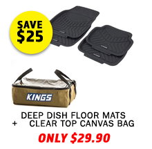 Deep Dish Floor Mats (4 Pack) + Clear Top Canvas Bag
