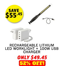 Rechargeable Lithium LED Worklight + 100W USB Charger