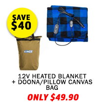 12V Heated Blanket + Doona/Pillow Canvas Bag