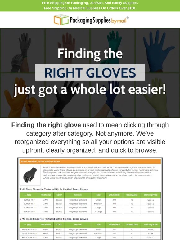 We've made it easier to find the right gloves