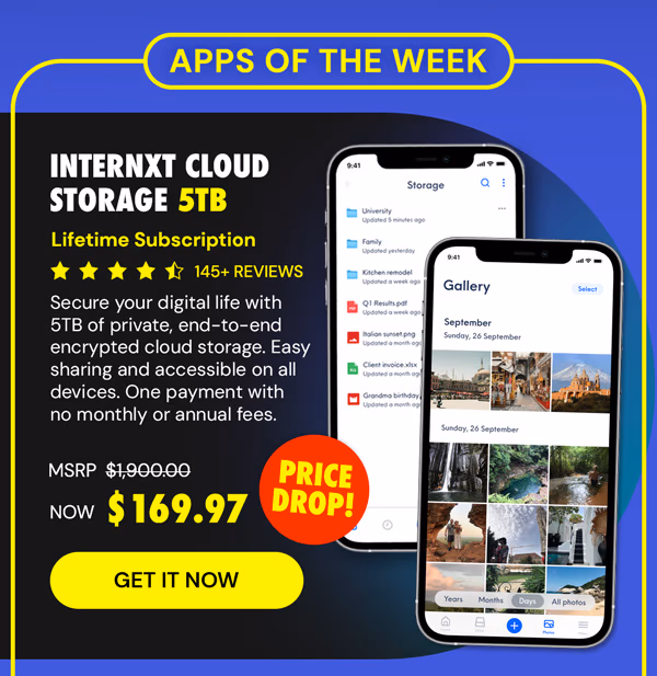 Internxt Cloud Storage: Lifetime Subscription (5TB Plan)