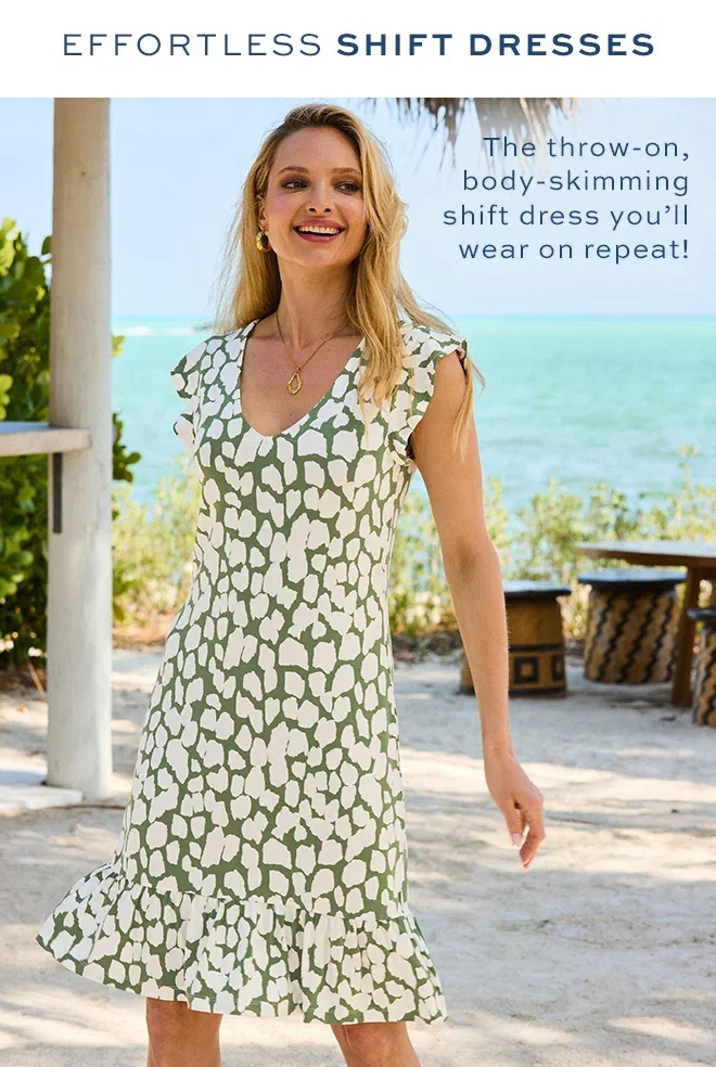 Khaki Green & White Morocco Print Ruffle Detail Shift Dress